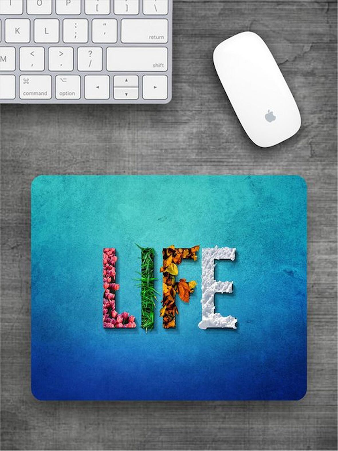 LIFE Baskılı Dikdörtgen Mouse Pad BSKBZR