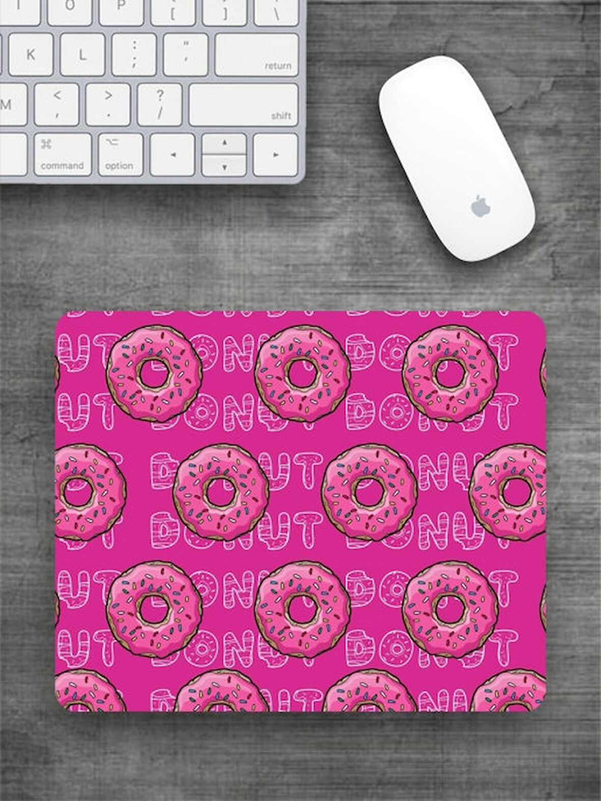 DONUT Baskılı Dikdörtgen Mouse Pad BSKBZR