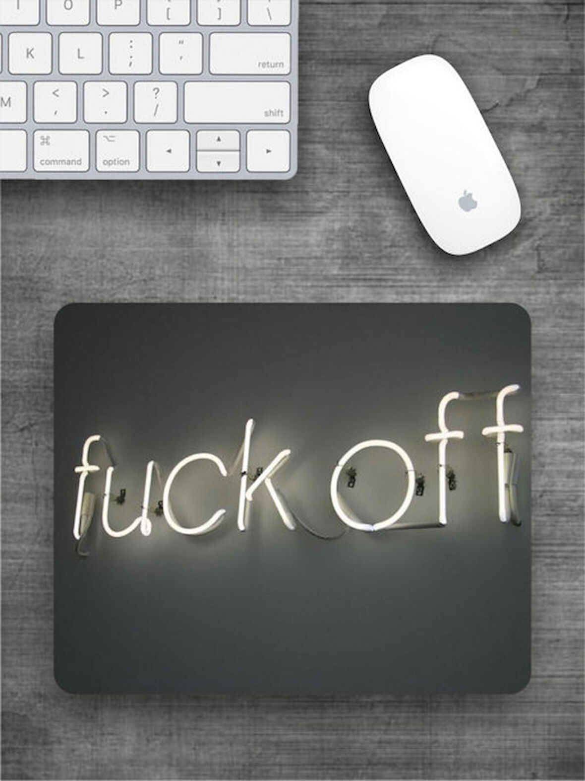 FUCK OFF Baskılı Dikdörtgen Mouse Pad BSKBZR