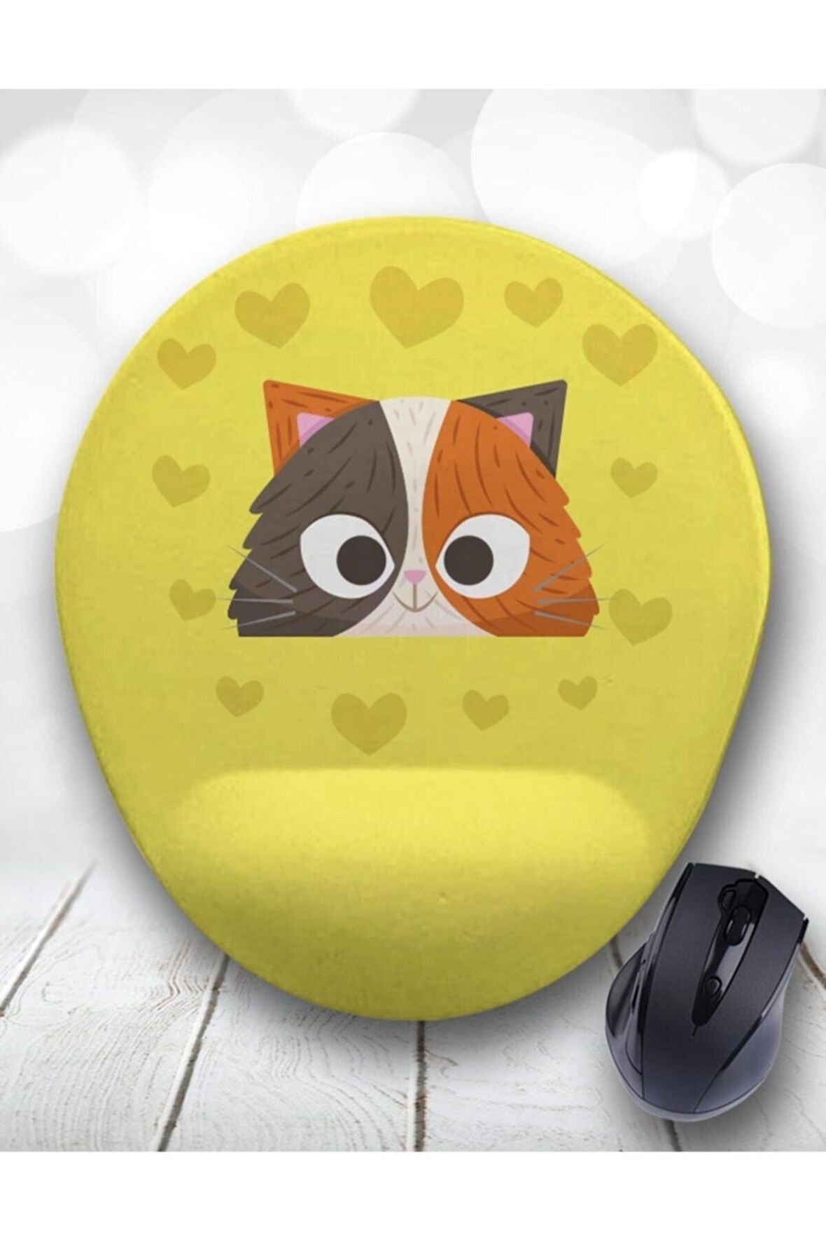  Love Cat Kedi Bilek Destekli Mouse Pad