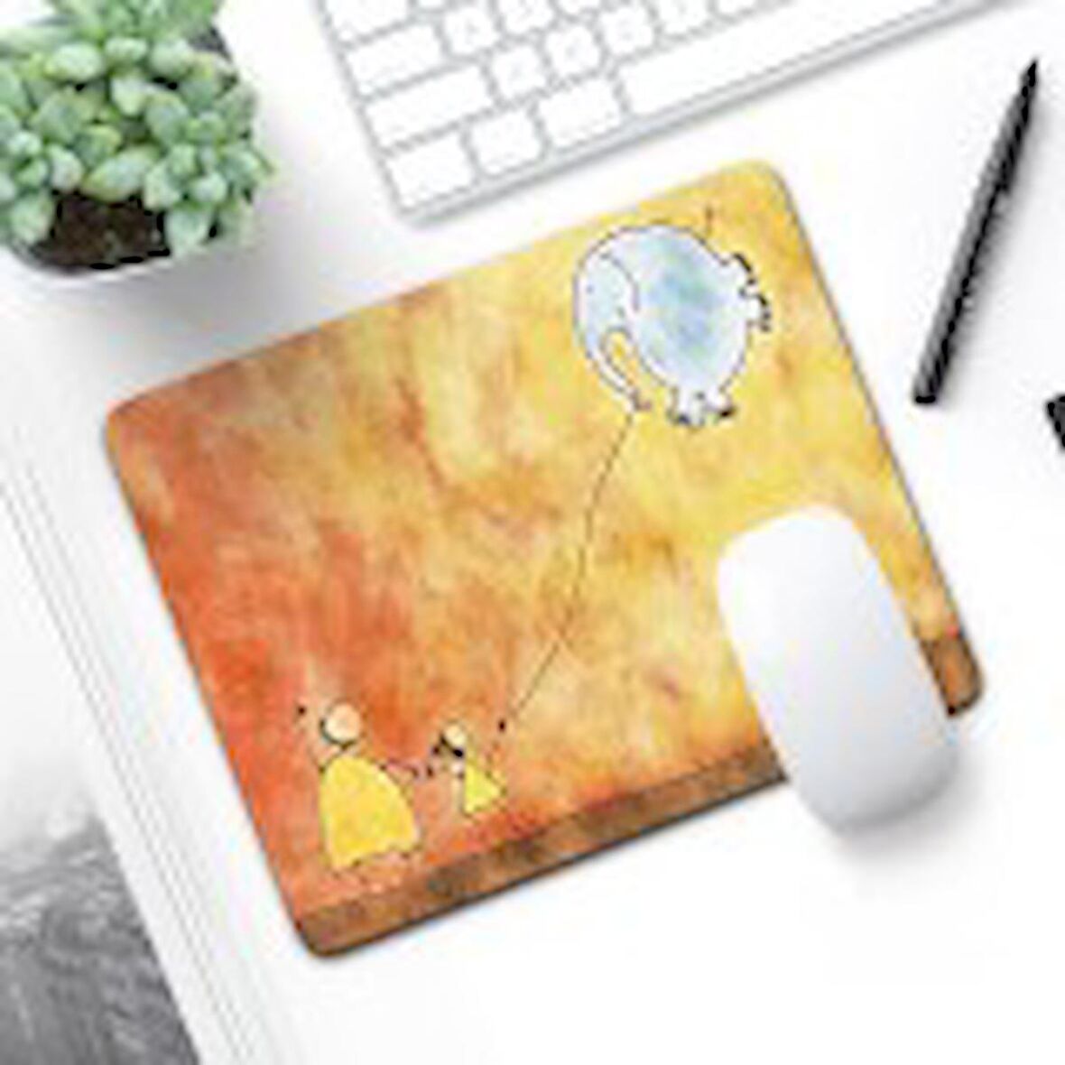  Uçan Fil Desen Baskılı Mouse Pad