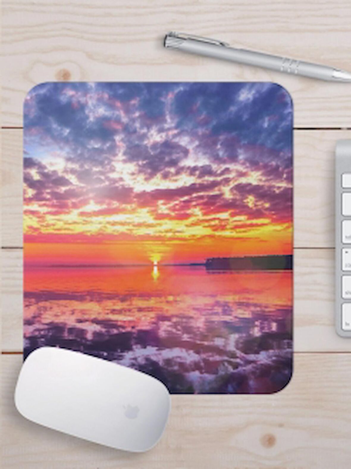  Gün Batımı Desen Baskılı Mouse Pad