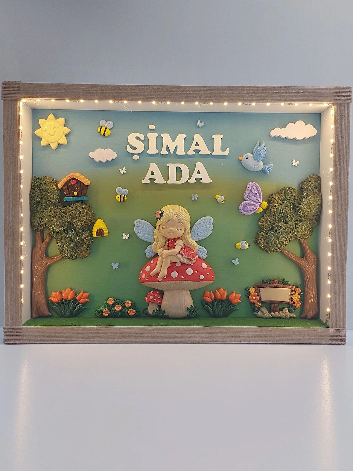 Bebek ışıklı kapı süsü 