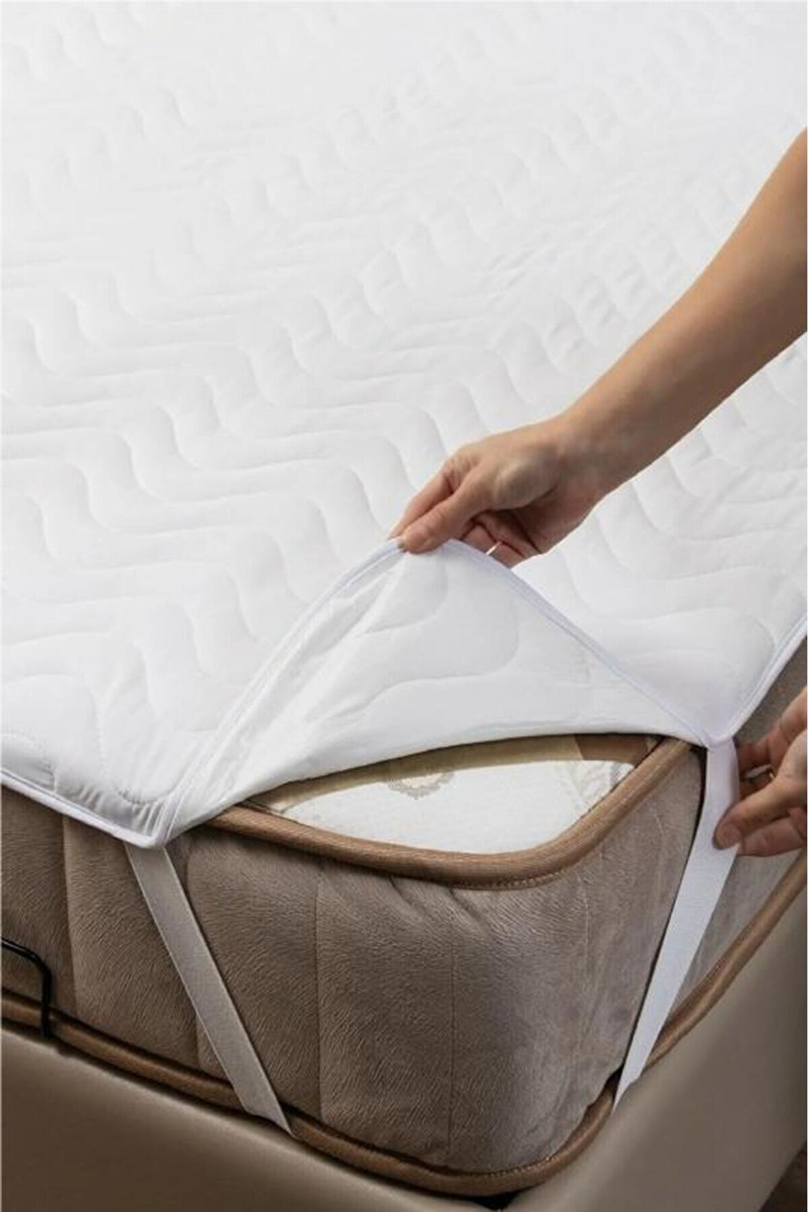 Bebesi Kapitoneli Sıvı Geçirmez Alez 60x120 Cm Tek Kişilik Köşe Lastikli