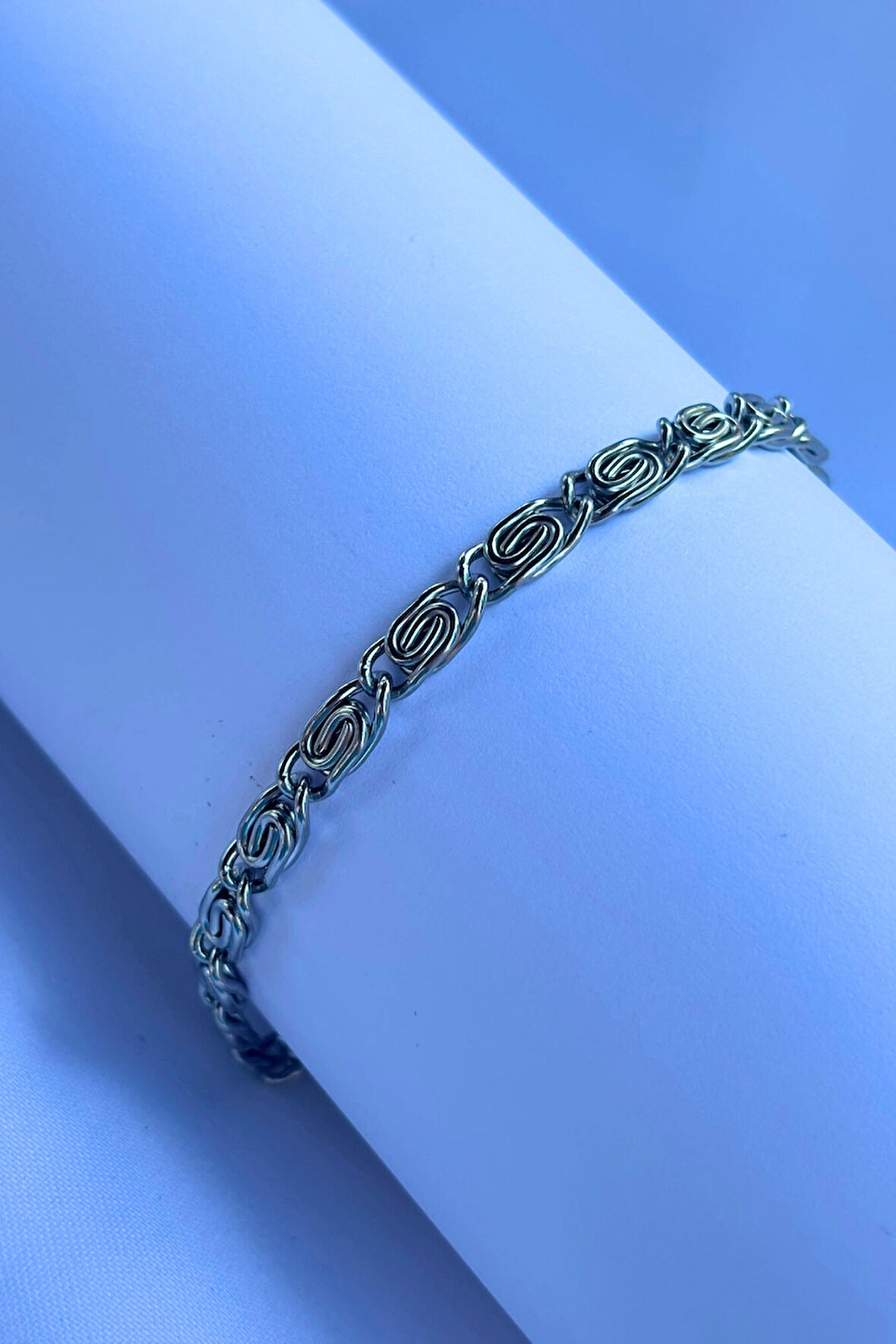 El İşçiliği ile Üretilmiş Paslanmaz Çelik Erkek Bileklik