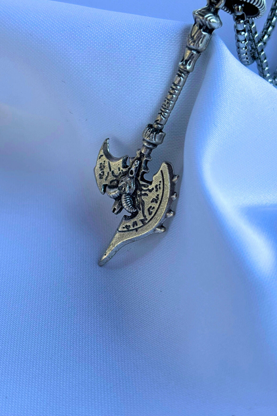 Balta El İşçiliği Paslanmaz Çelik Zincir Erkek Kolye