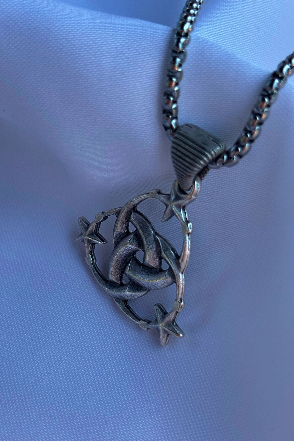 Ay Yıldız El İşçiliği Paslanmaz Çelik Zincir Erkek Kolye