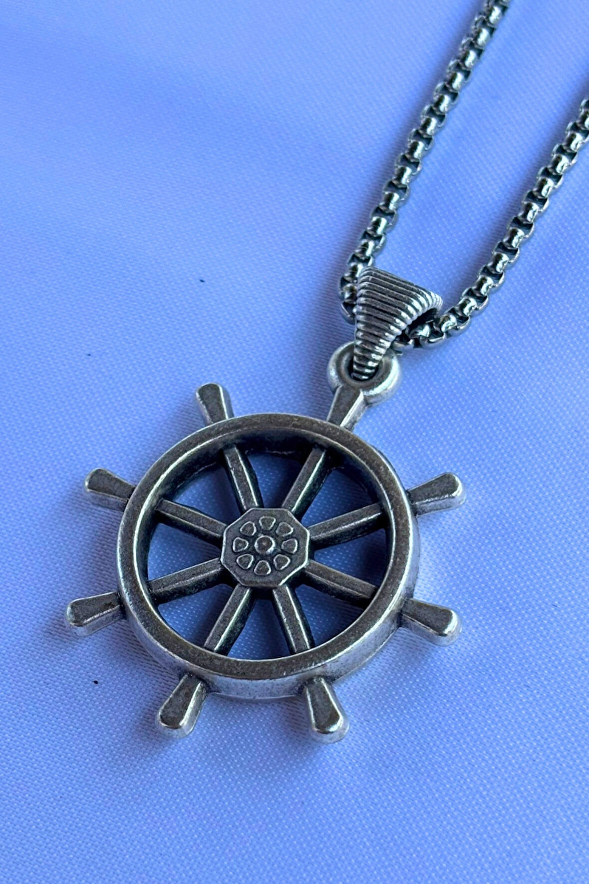 Dümen El İşçiliği Paslanmaz Çelik Zincir Erkek Kolye