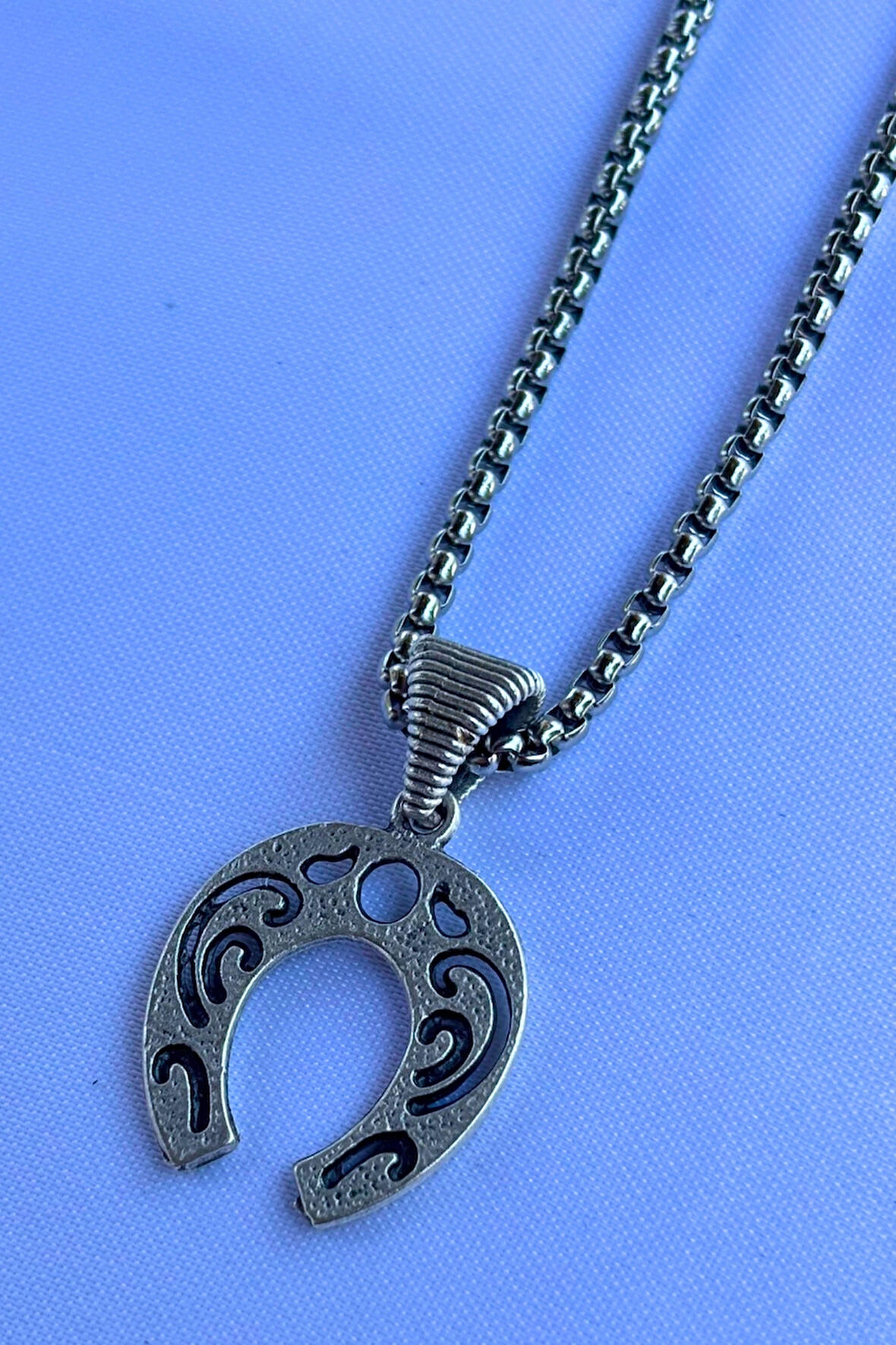 Nal El İşçiliği Paslanmaz Çelik Zincir Erkek Kolye