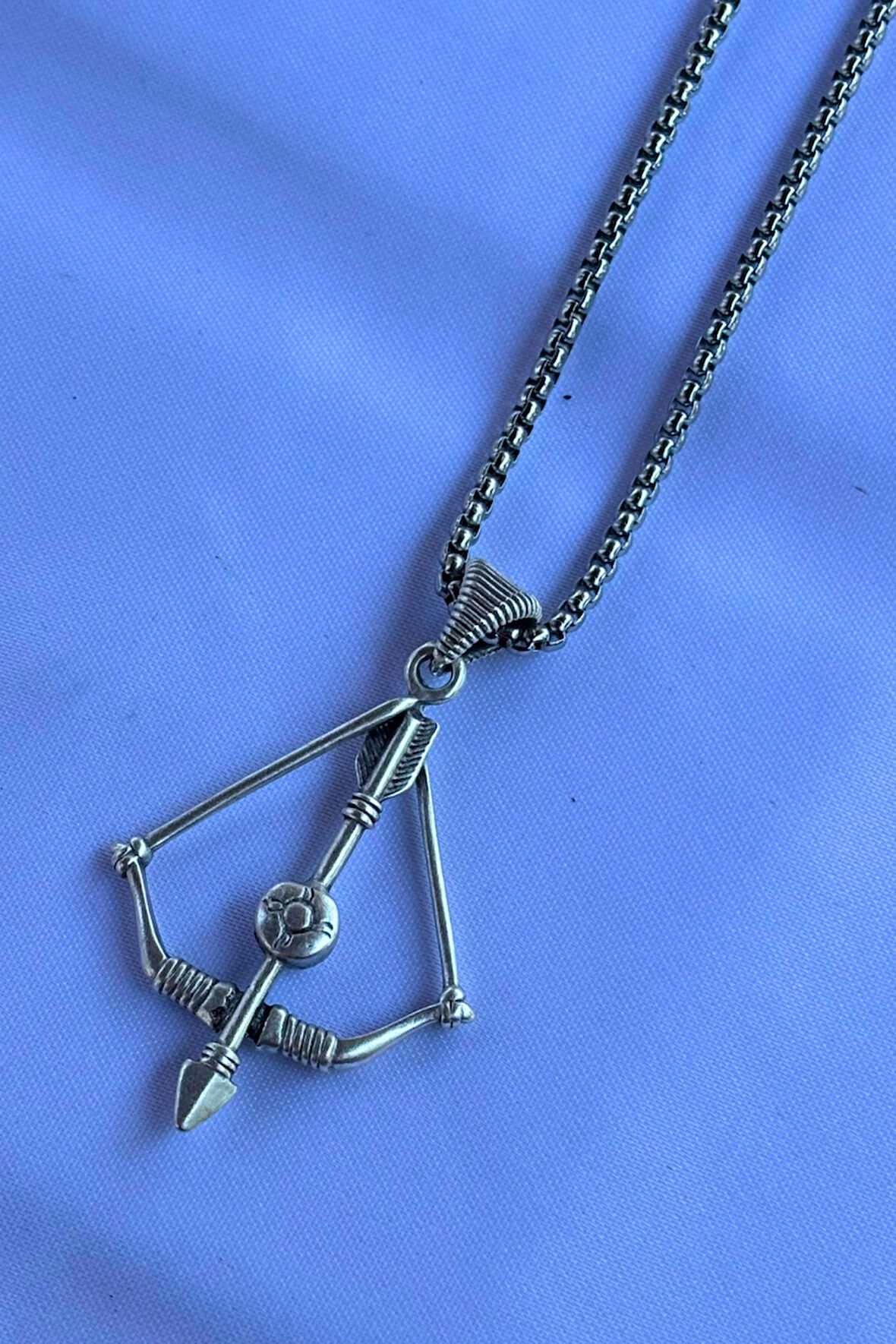 Okçu El İşçiliği Paslanmaz Çelik Zincir Erkek Kolye