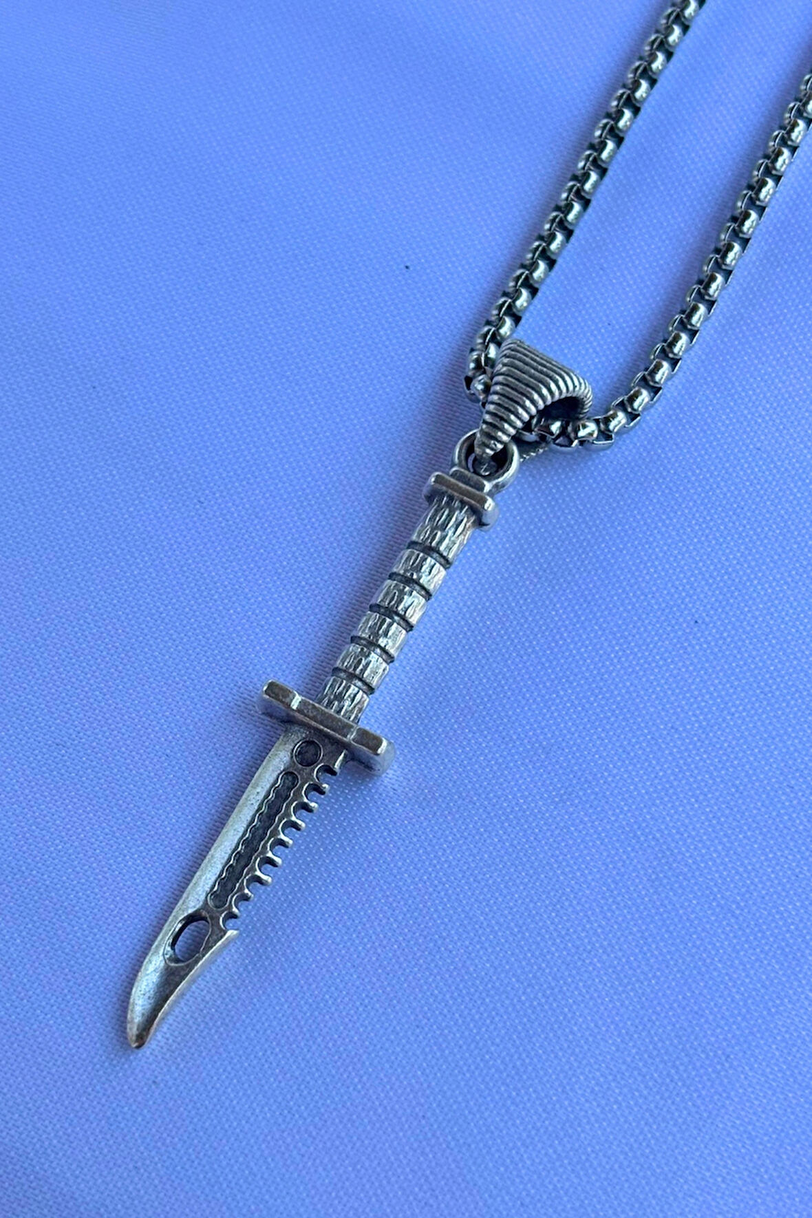 Hançer El İşçiliği Paslanmaz Çelik Zincir Erkek Kolye