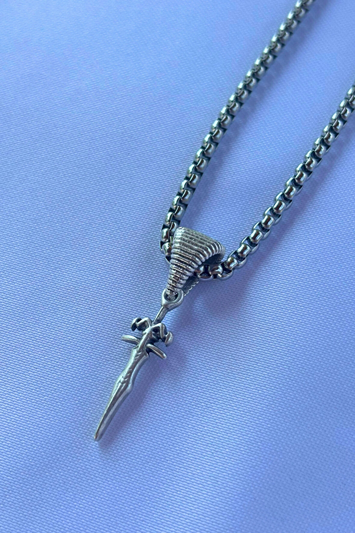 Hançer El İşçiliği Paslanmaz Çelik Zincir Erkek Kolye