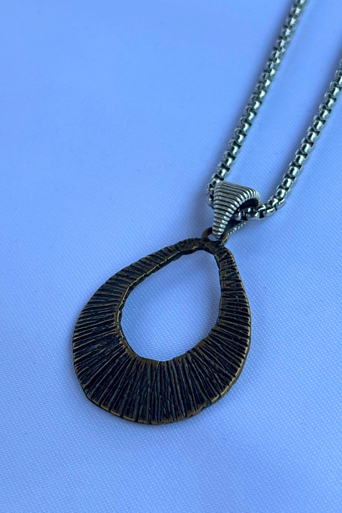 Damla El İşçiliği Paslanmaz Çelik Zincir Erkek Kolye