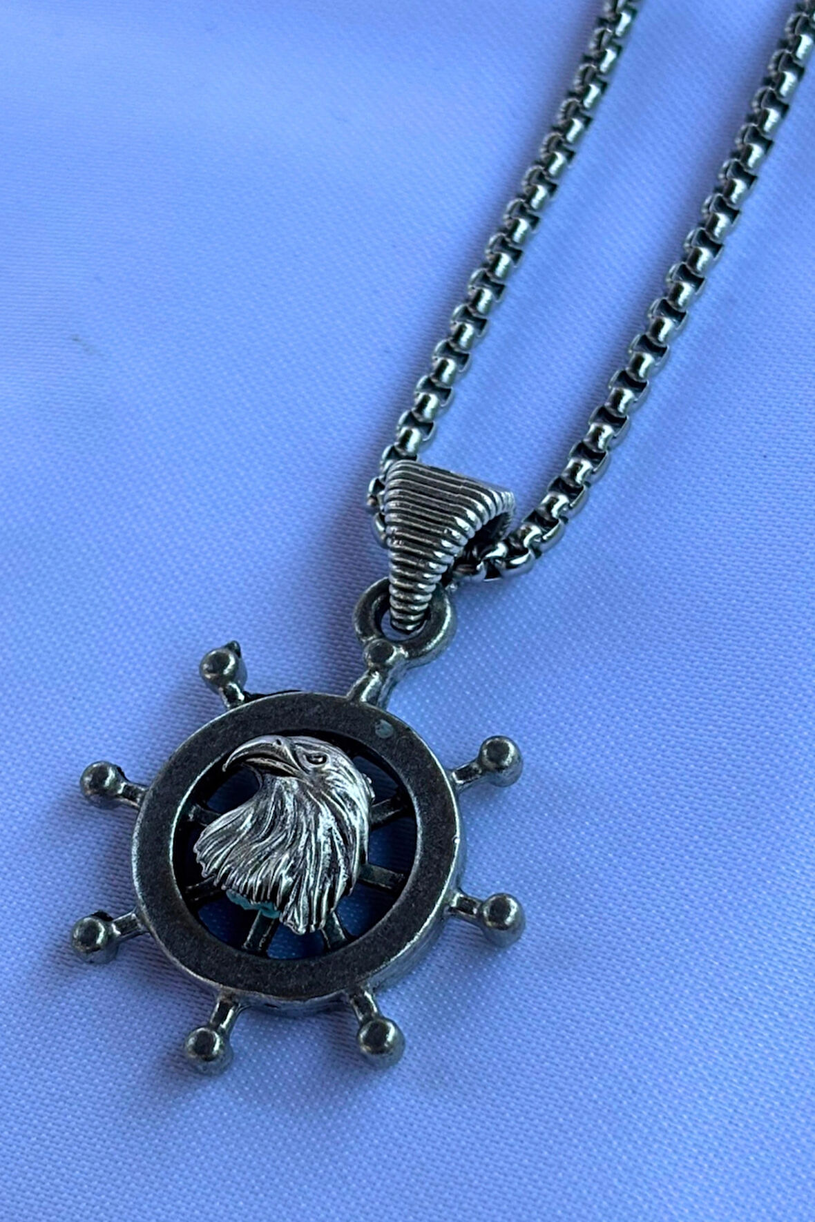 Kartal Dümen El İşçiliği Paslanmaz Çelik Zincir Erkek Kolye