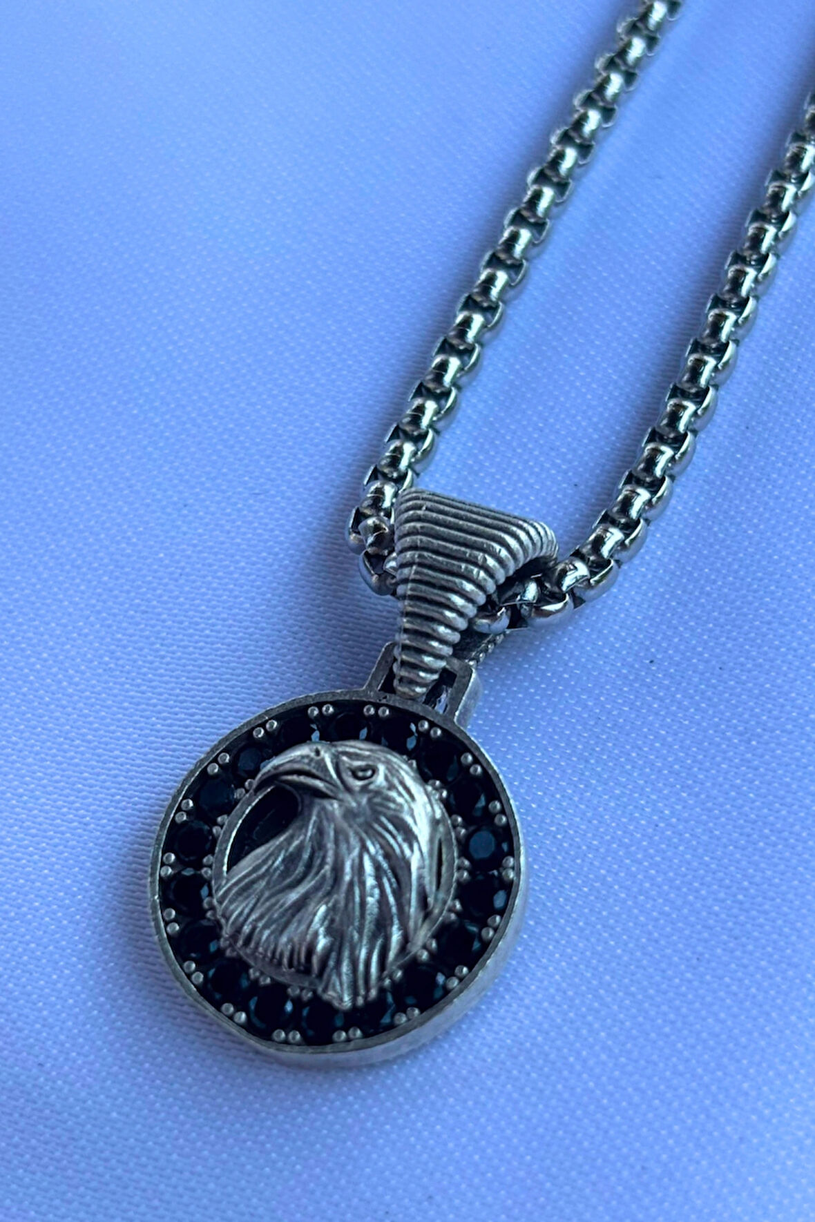 Kartal El İşçiliği Paslanmaz Çelik Zincir Erkek Kolye