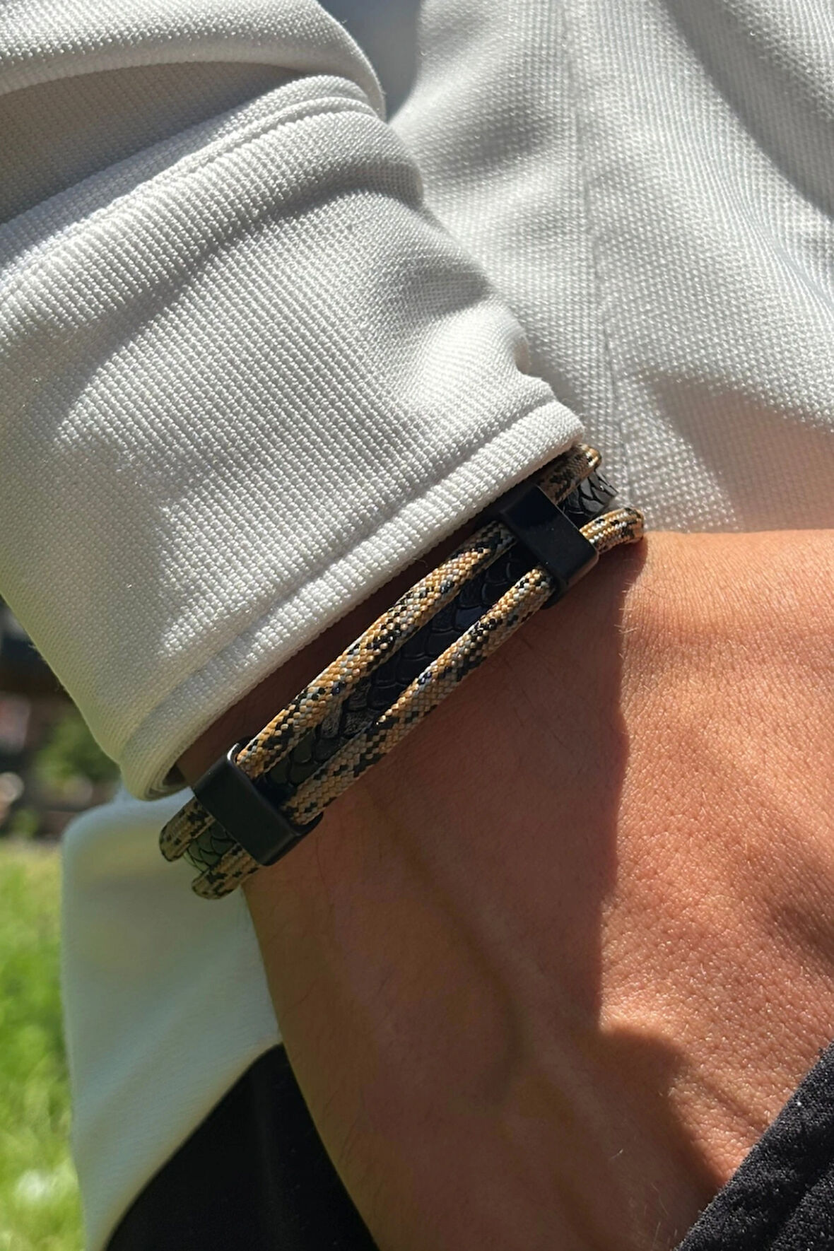 El İşçiliği ile Üretilmiş Hakiki Deri Erkek Bileklik