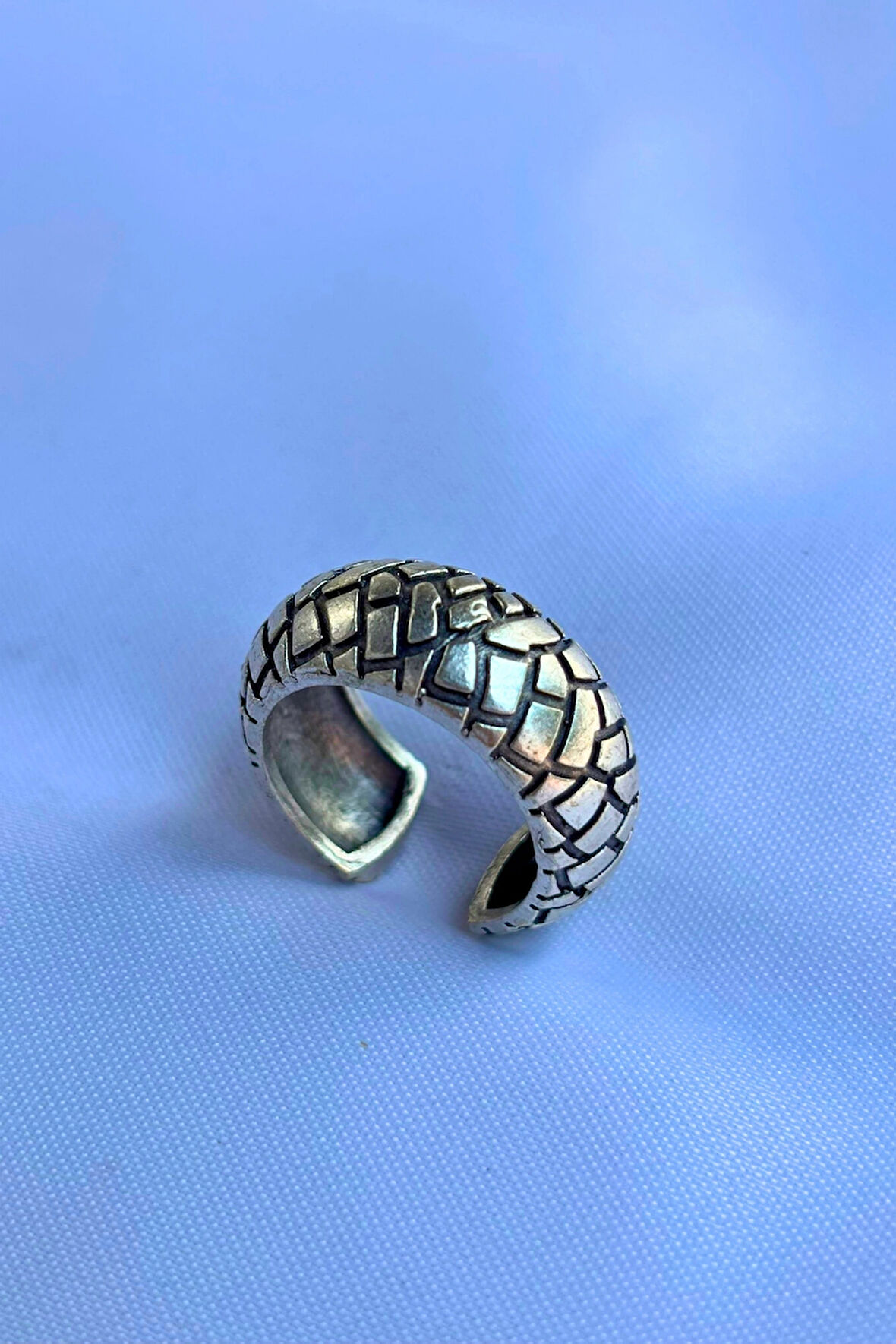 Taş Desenli Özel Tasarım Maskülen Ayarlanabilir Erkek Yüzük