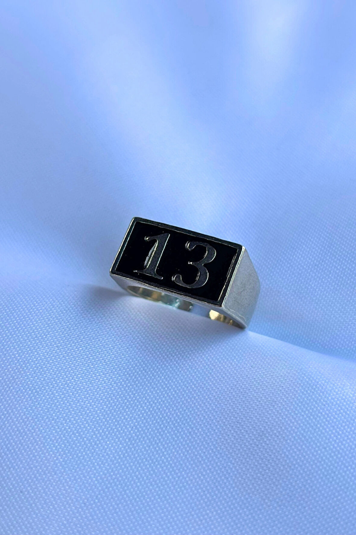 Numara 13 Özel Tasarım Maskülen Ayarlanabilir Erkek Yüzük