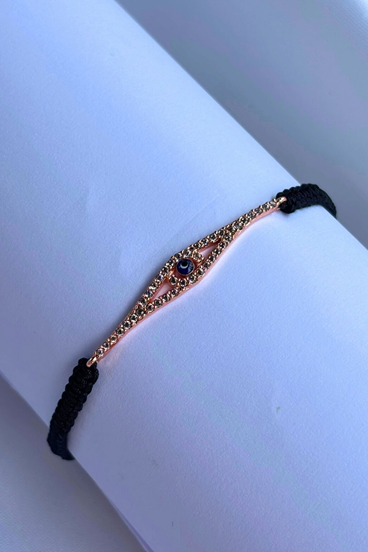 Baklava Desen Nazar Boncuğu El Yapımı Ayarlanabilir Tasarım Kadın Bileklik