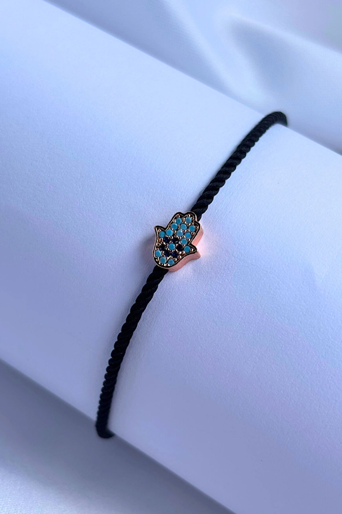 Hamsa El Motifli El Yapımı Ayarlanabilir Tasarım Kadın Bileklik