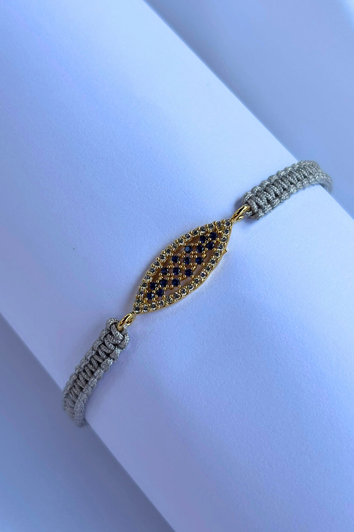 Siyah Taşlı Oval El Yapımı Ayarlanabilir Tasarım Kadın Bileklik