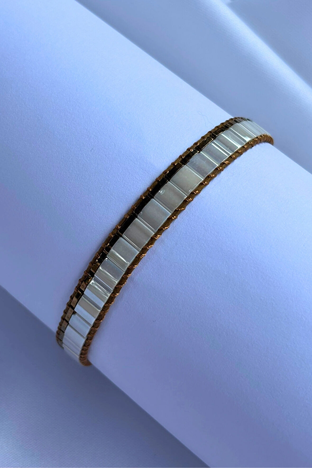 Taşlı Miyuki El Yapımı Tasarım Kadın Bileklik