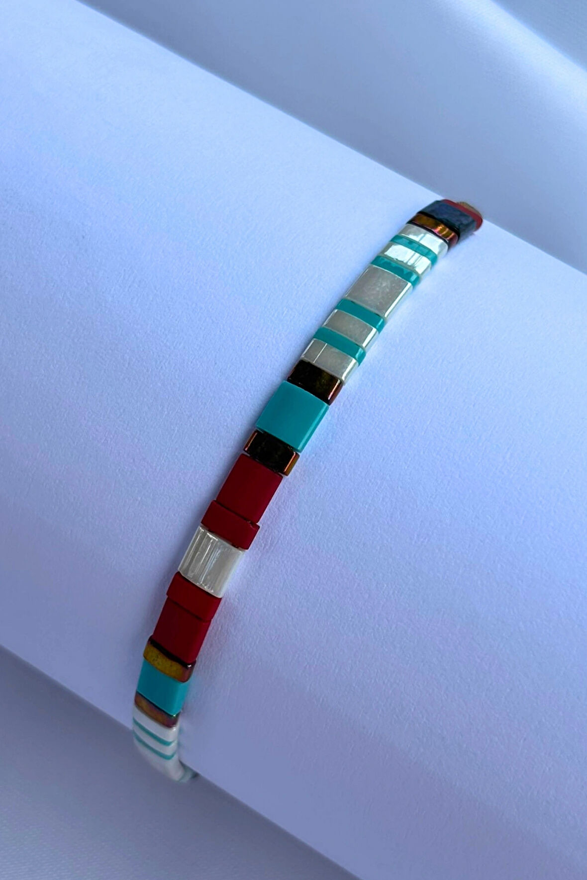 Taşlı Tila El Yapımı Tasarım Kadın Bileklik