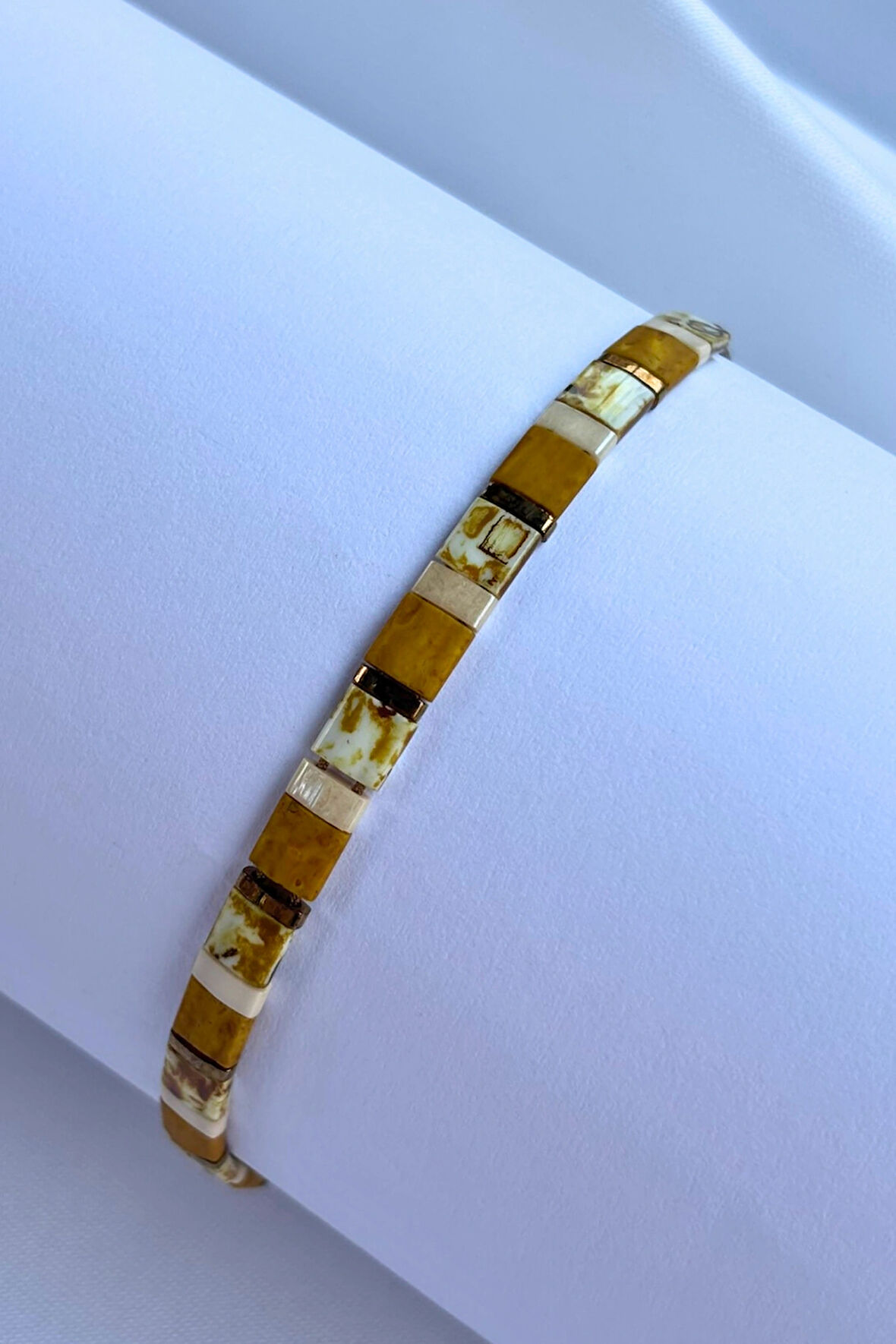 Taşlı Tila El Yapımı Tasarım Kadın Bileklik