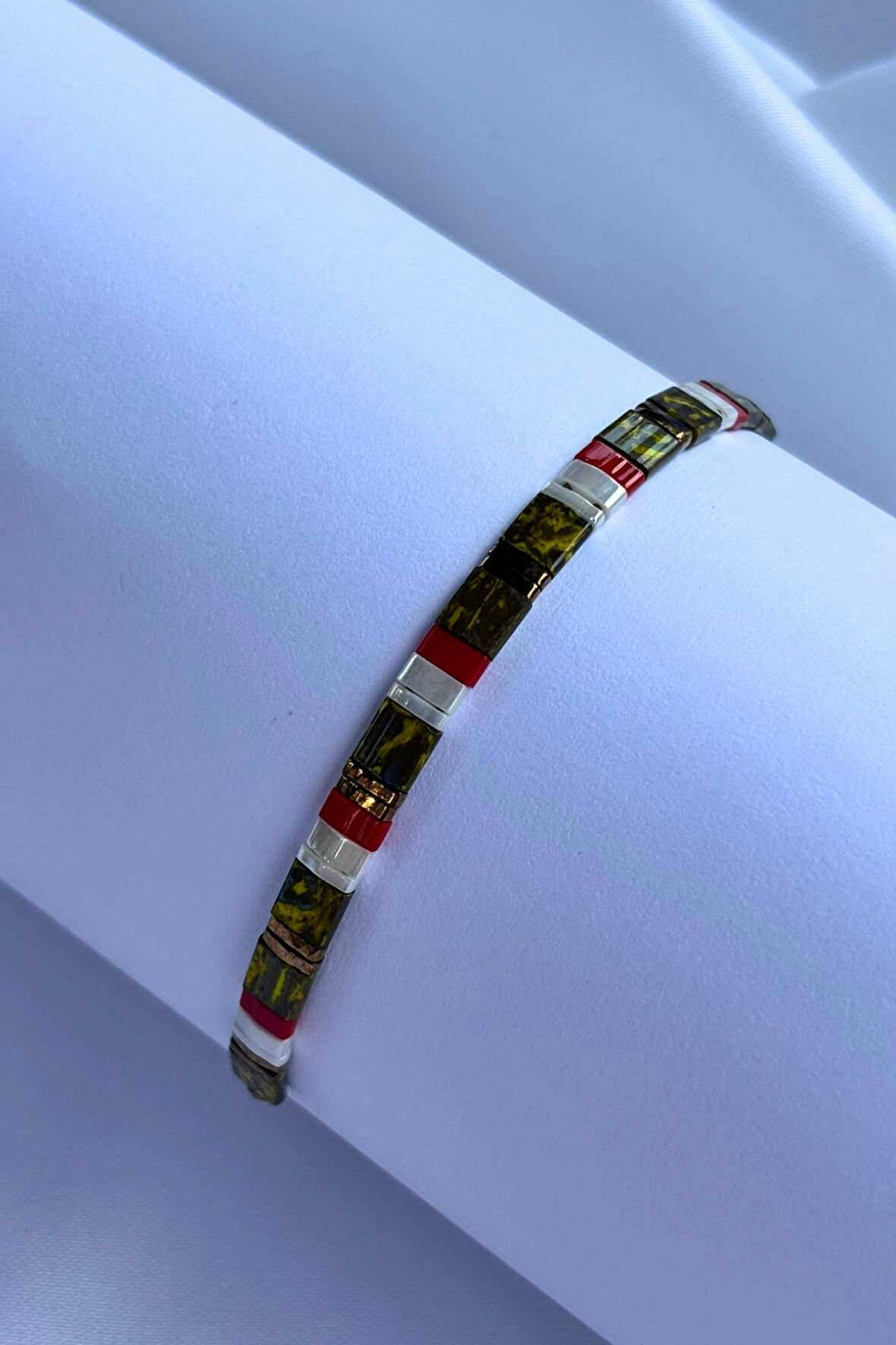 Taşlı Tila El Yapımı Tasarım Kadın Bileklik