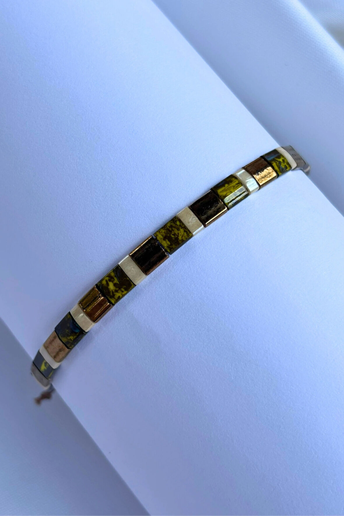 Taşlı Tila El Yapımı Tasarım Kadın Bileklik