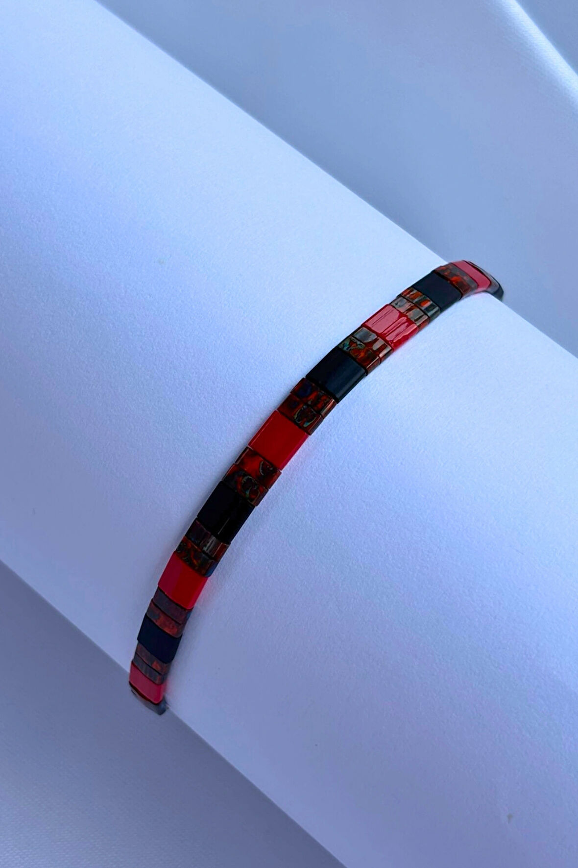 Taşlı Tila El Yapımı Tasarım Kadın Bileklik