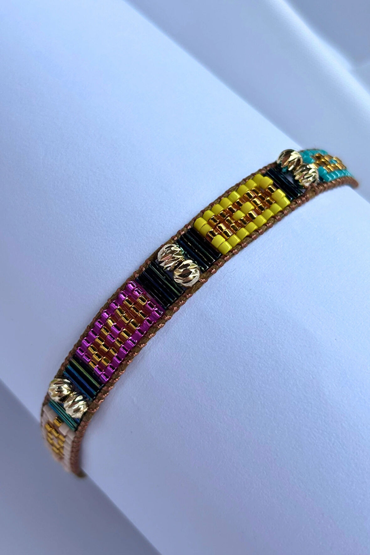 Renkli Desenli Miyuki El Yapımı Tasarım Kadın Bileklik