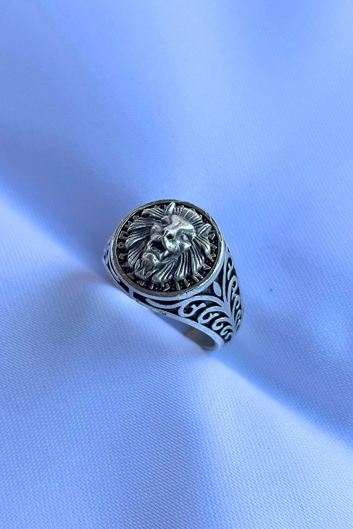 Aslan Figürlü Özel Tasarım Maskülen Ayarlanabilir Erkek Yüzük