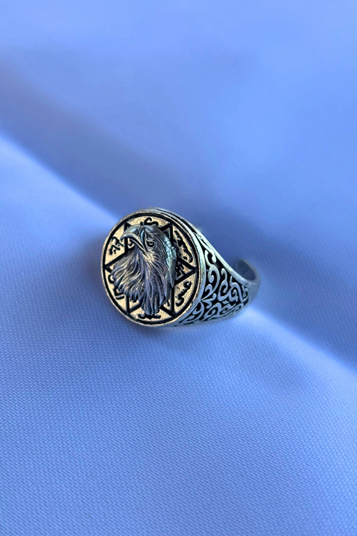 Kartal Figürlü Özel Tasarım Maskülen Ayarlanabilir Erkek Yüzük