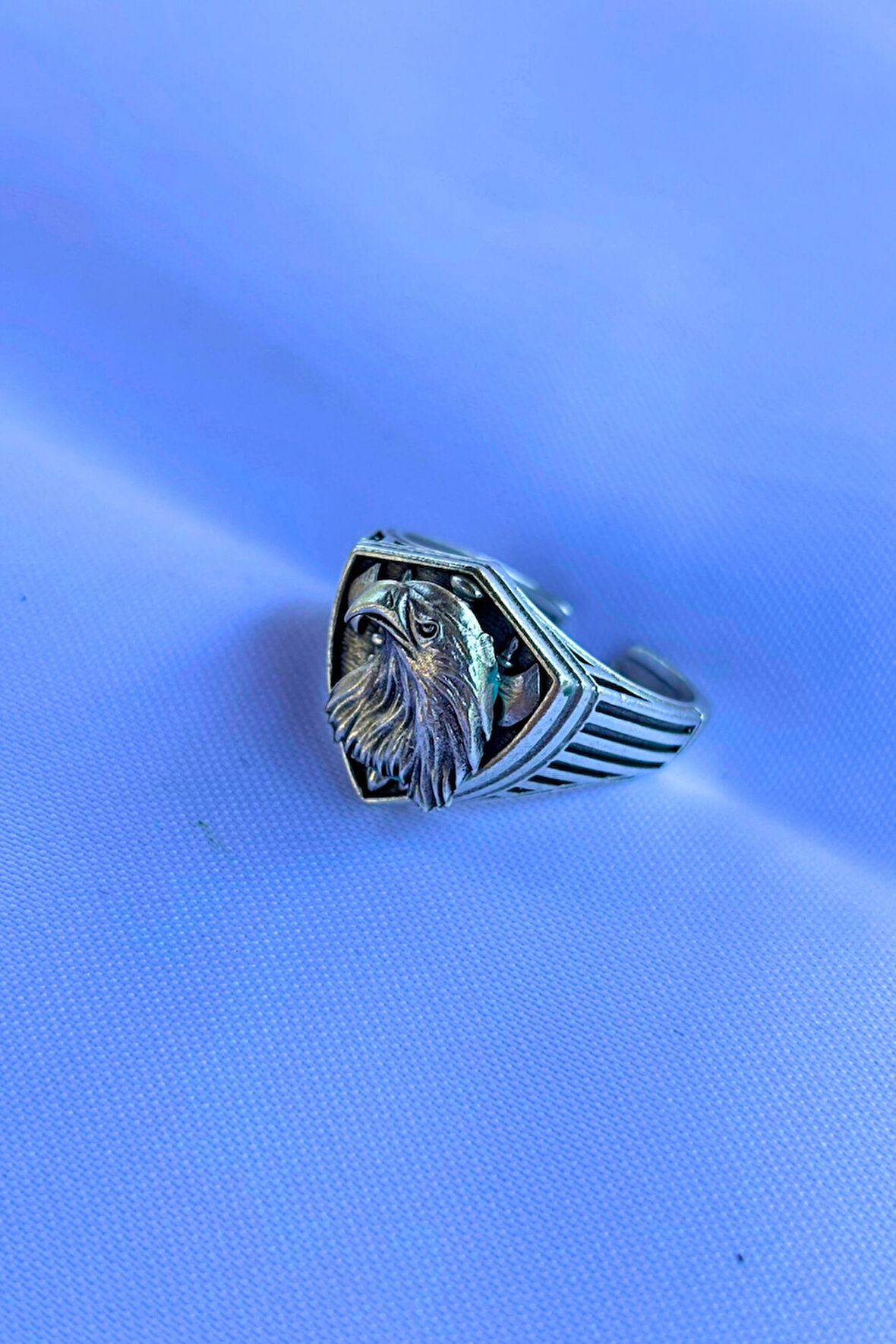 Kartal Figürlü Özel Tasarım Maskülen Ayarlanabilir Erkek Yüzük