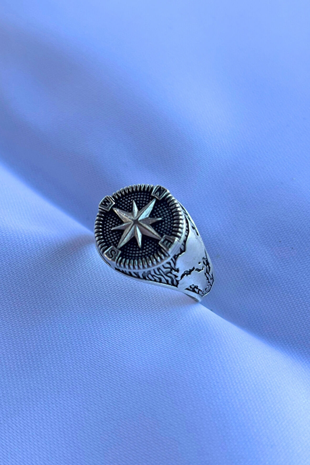 Pusula Özel Tasarım Maskülen Ayarlanabilir Erkek Yüzük