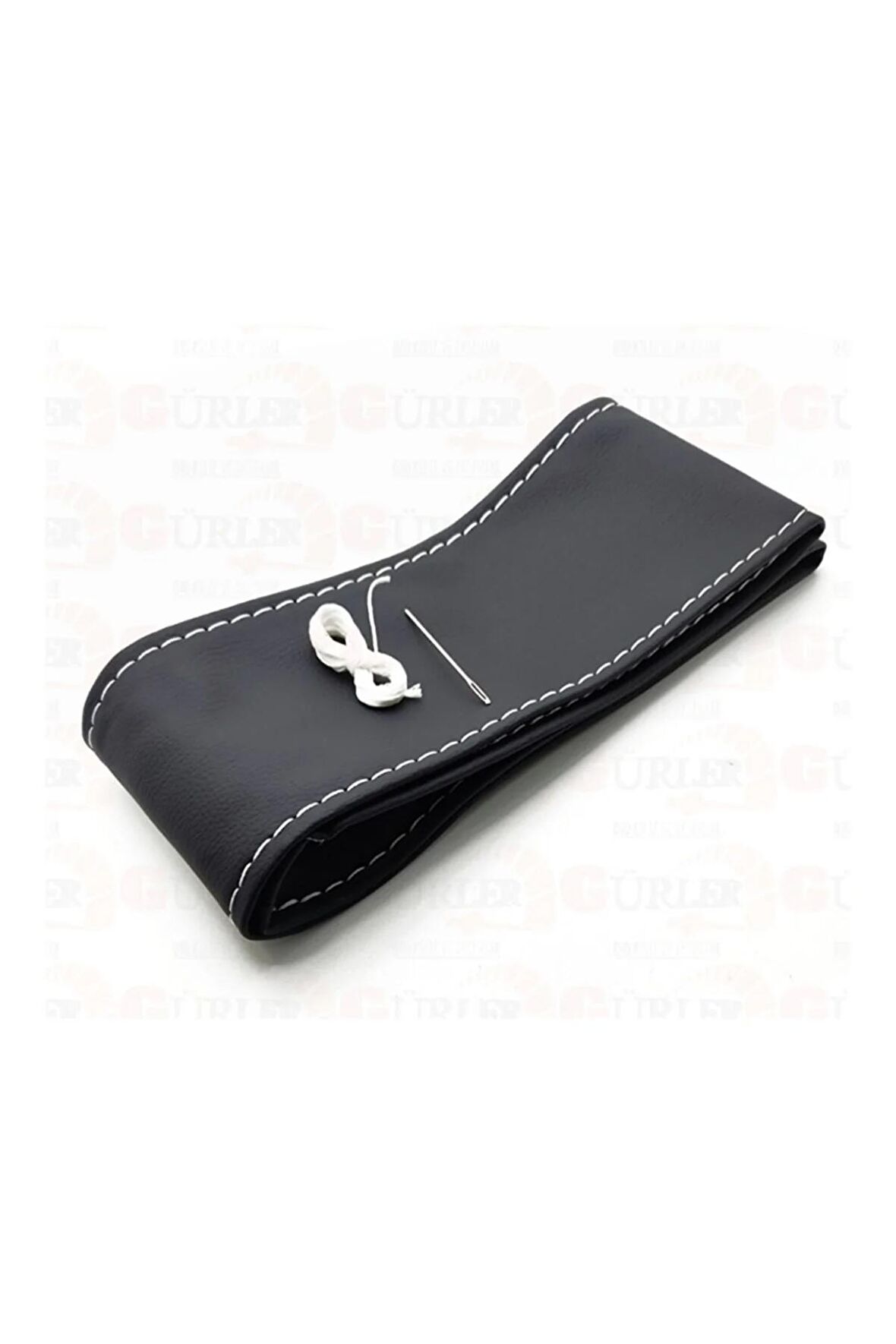 Renault Clio Uyumlu Direksiyon Kılıfı Dikmeli Beyaz Ipli 38×10.5cm