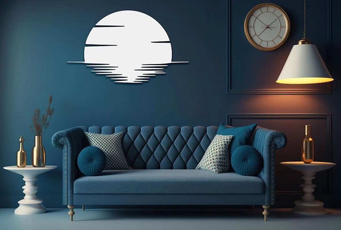 Beyaz Gün batımı dekoratif dekor tablo 