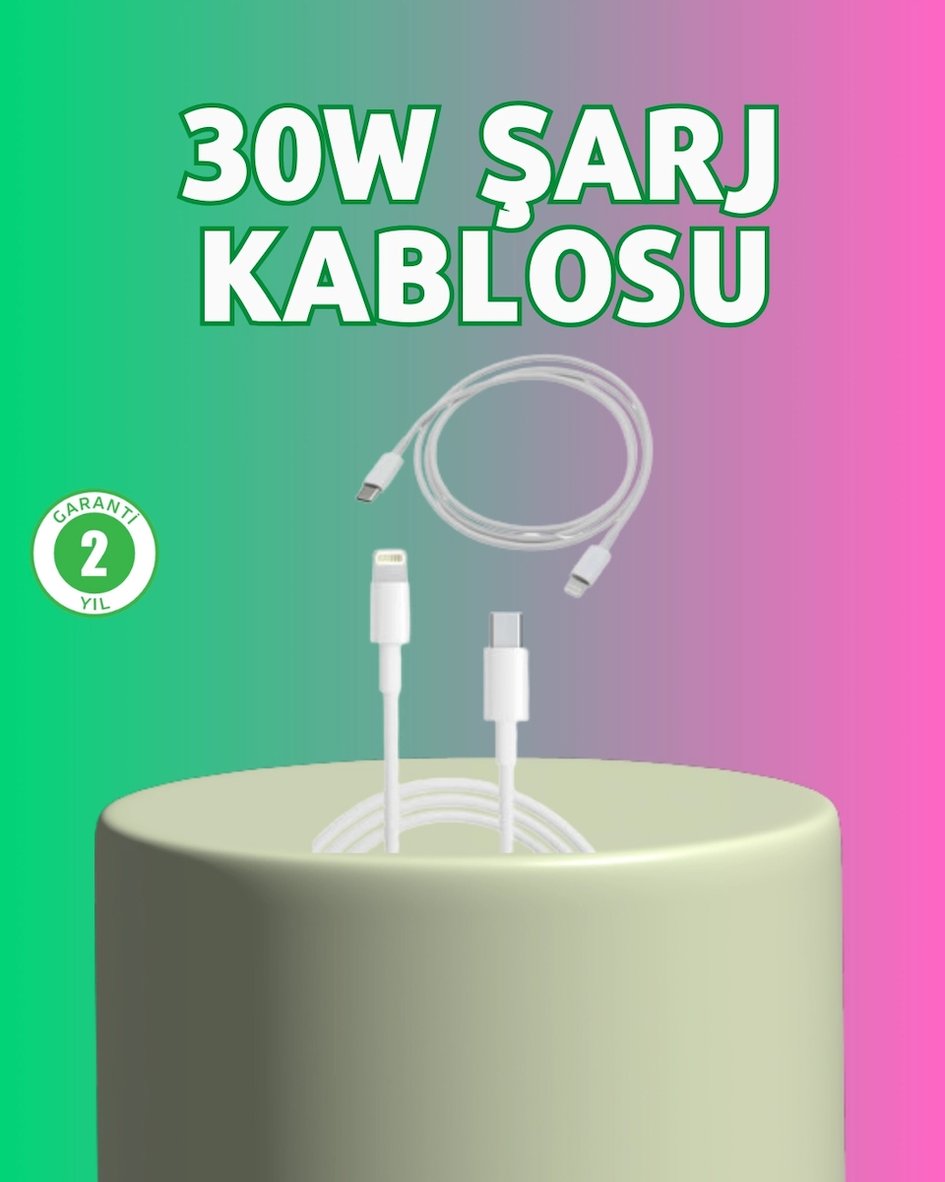 BUĞZ Orijinal Kalite 30W Type-C Lightning Hızlı Şarj Kablosu – 1.2m Dayanıklı