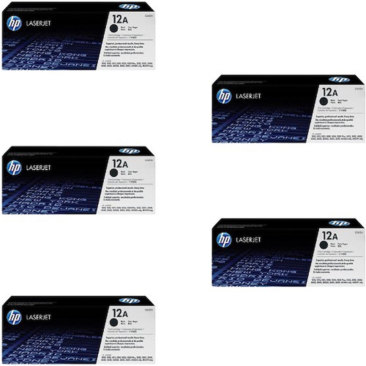 Hp 12A-Q2612A / 1018 Orjinal Toner 5'Lİ Avantaj Paket 