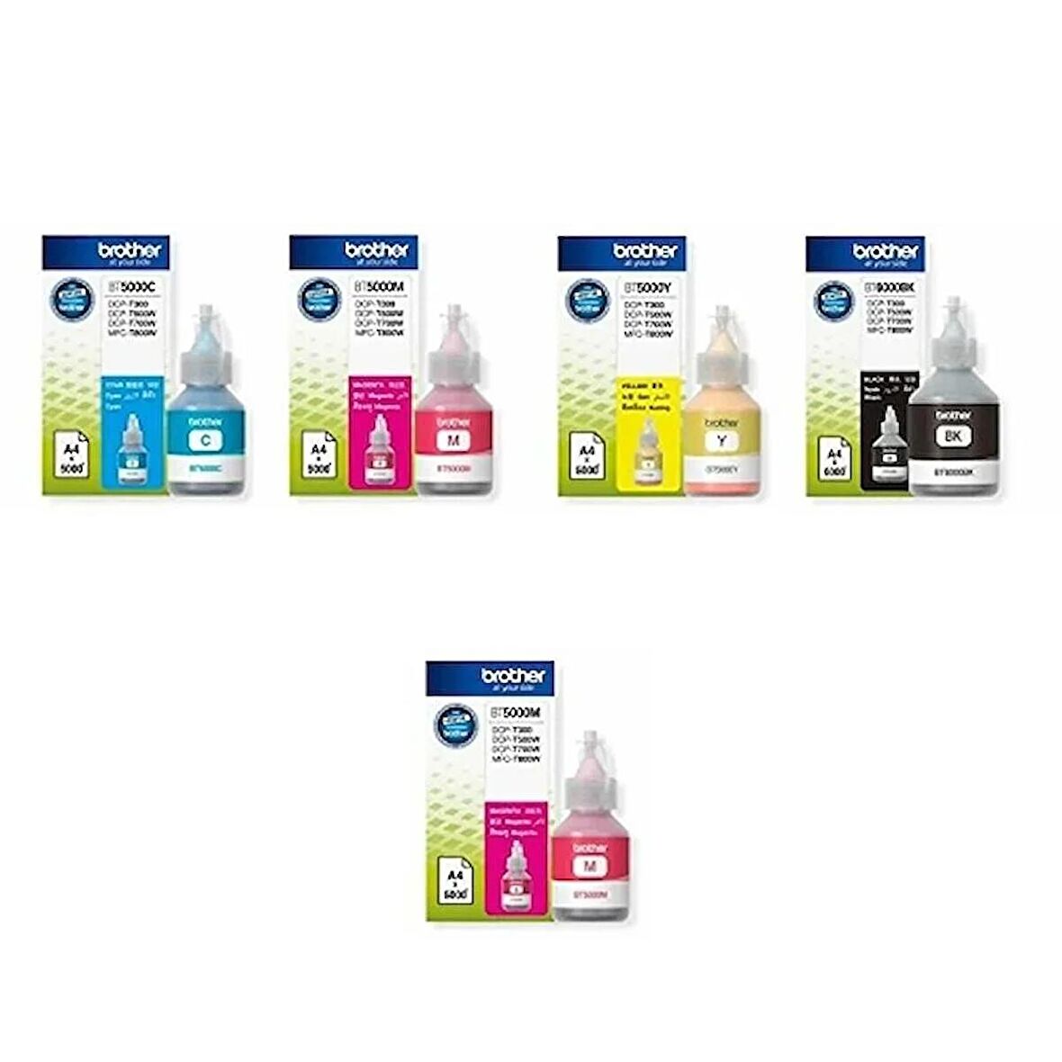 Brother BT-5000 / BT-6000 / MFC-T800w Orjinal Mürekkep Takımı +1 Kırmızı Hediyeli 