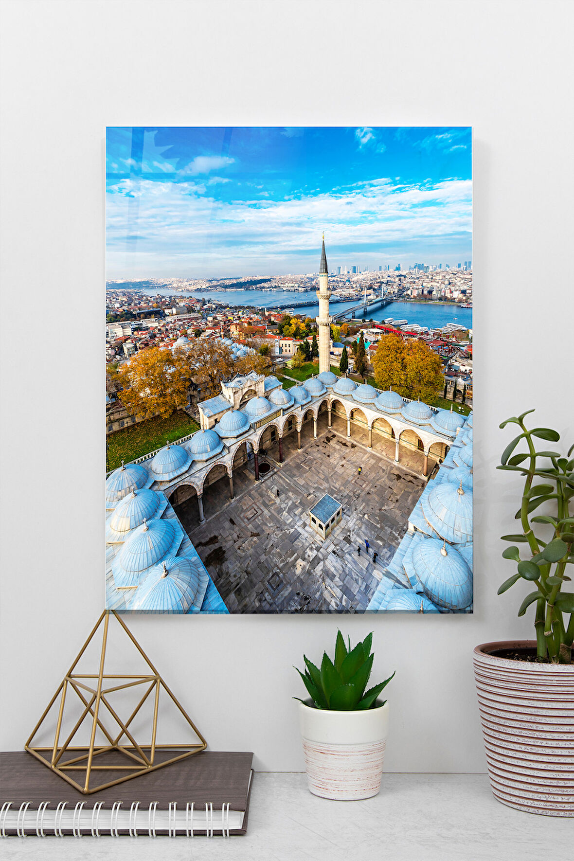 Süleymaniye Camii İstanbul Manzarası Cam Tablo | Hediyelik, Dekoratif, Ofis, Mutfak 