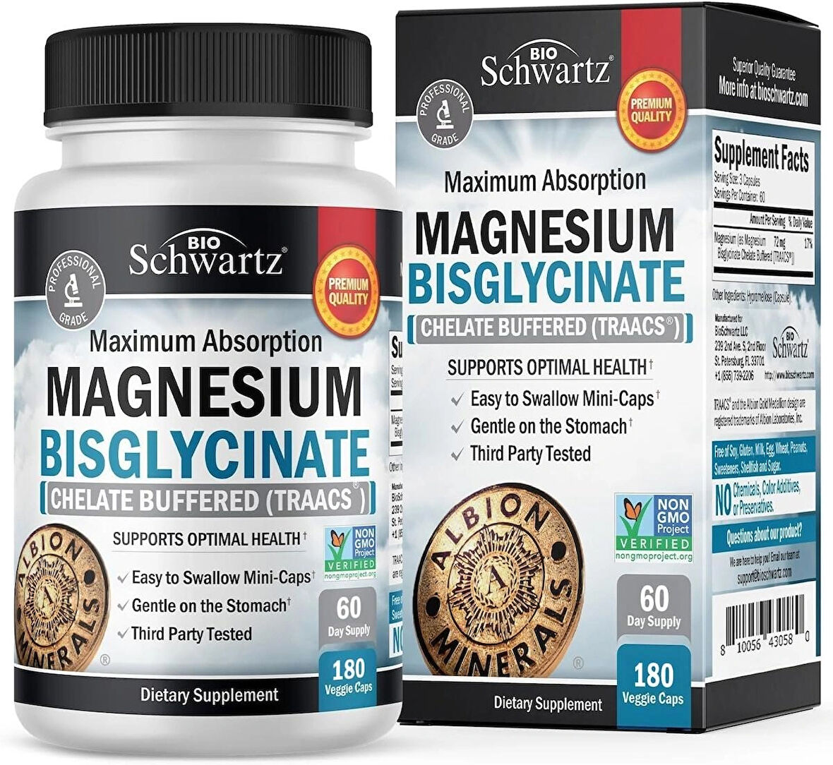 BioSchwartz Magnesium Bisglycinate Bone & Joint Support 180 Caps