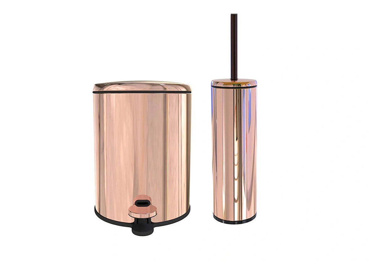 Primanova Cigo Çöp Kovası Tuvalet Fırçası Rose Gold