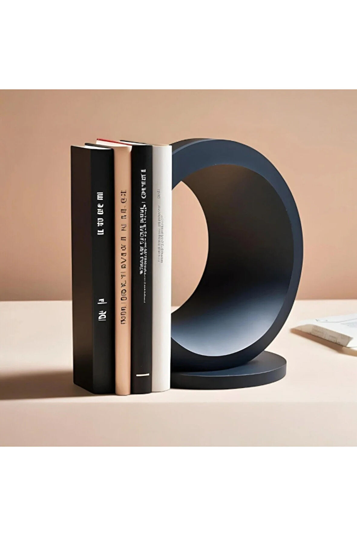 Modern Tasarım Kitap Desteği – 3D Yazıcı Baskı PLA Malzeme (15 cm, Siyah)