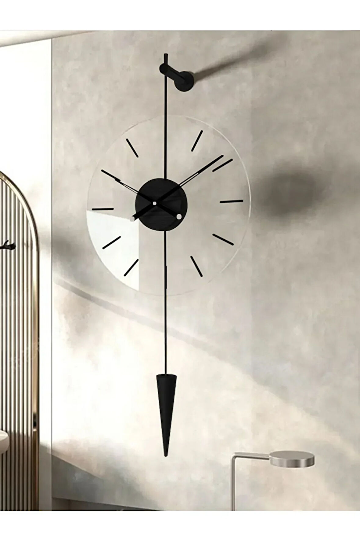 Siyah Galileo , Modern Dekoratif Metal Cam Duvar Saati