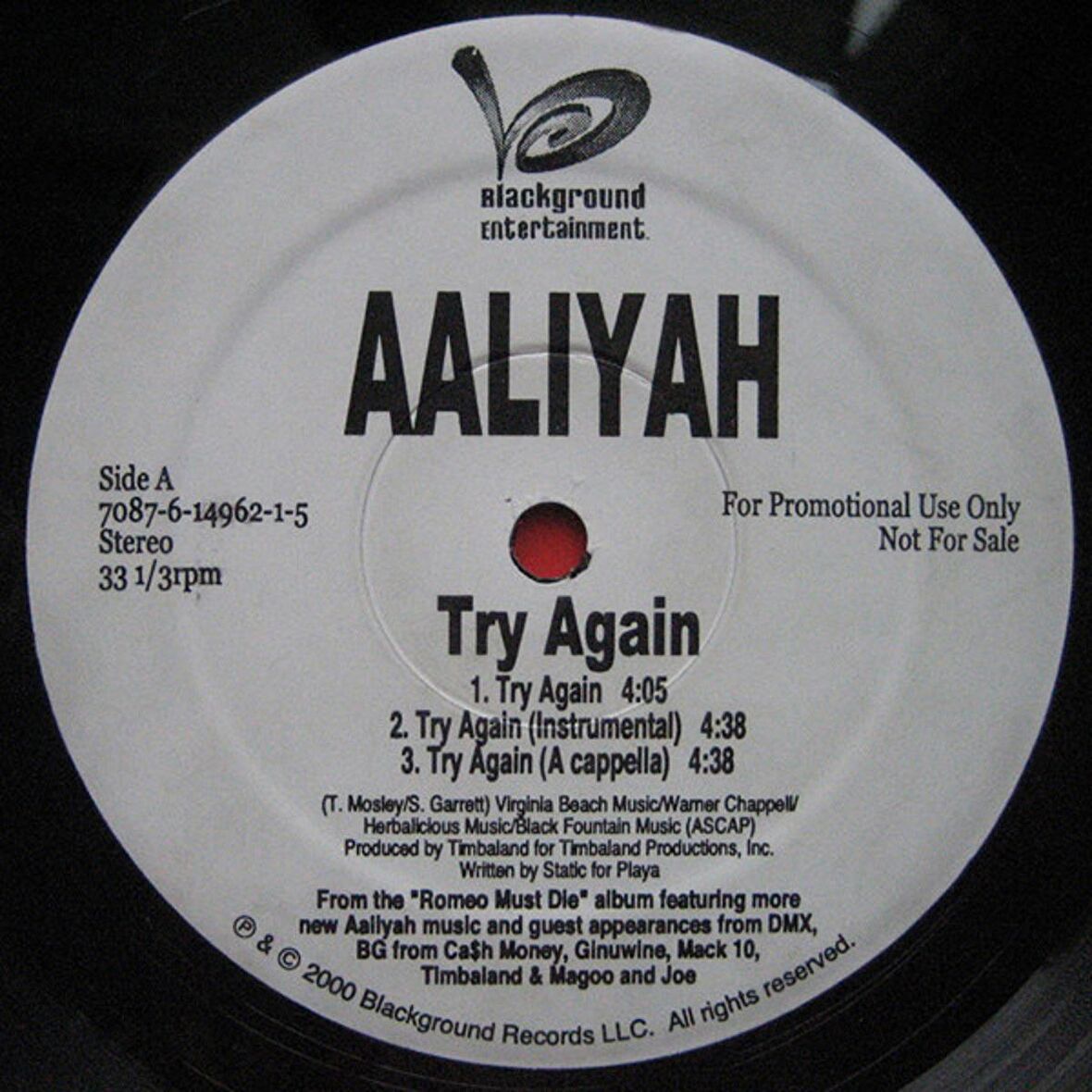 Aaliyah – Try Again  -  Funk ,  Soul RnB Müzik Plak alithestereo