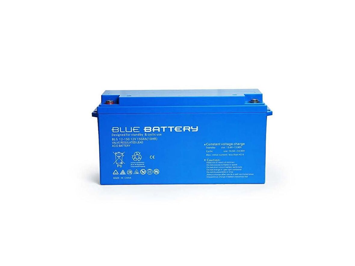 Blue Battery 12 Volt 150 Amper Jel Akü Derin Döngü Blg12-150 Deep Cycle