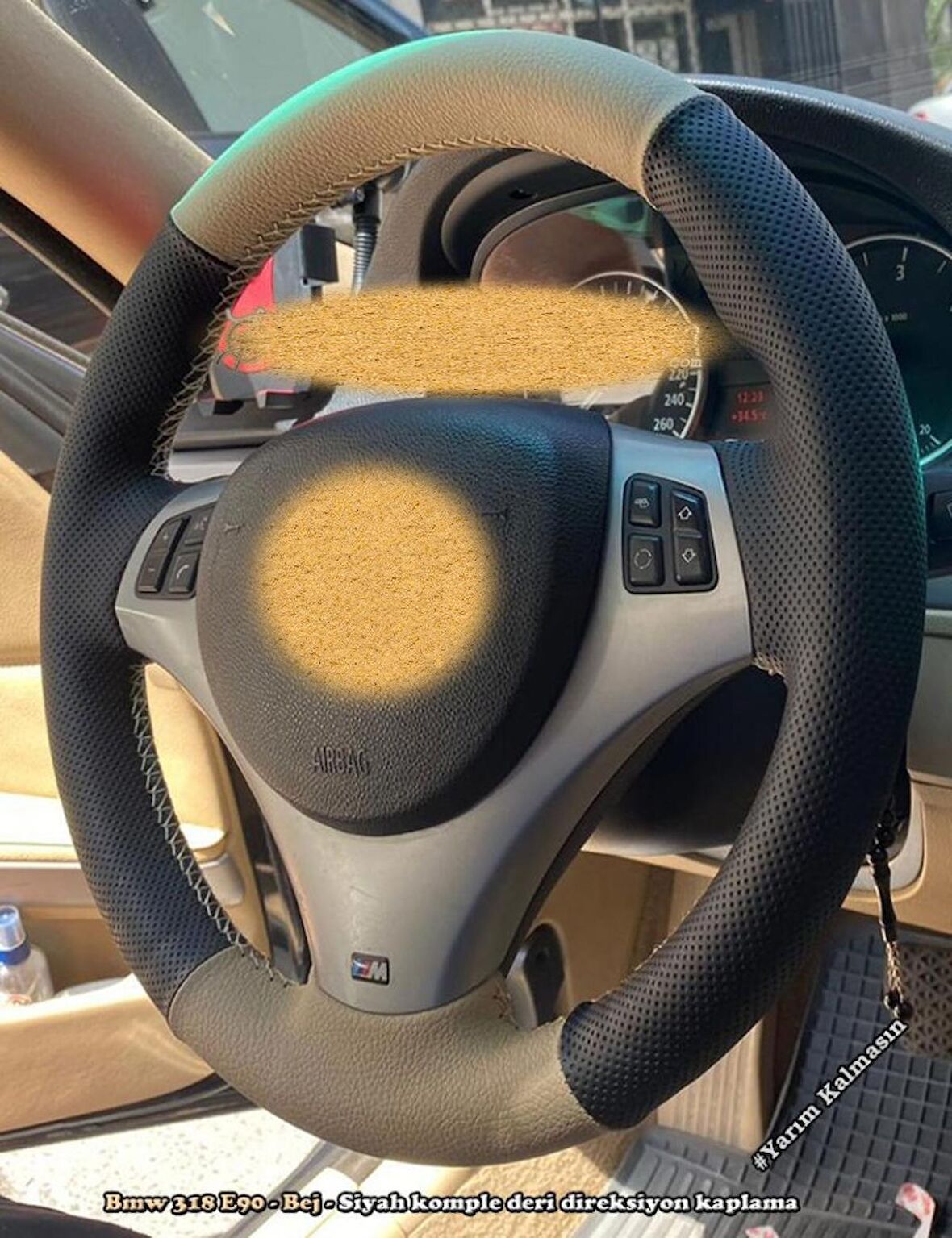 Bmw-318-E90 Araca Özel Deri Direksiyon Kılıfı