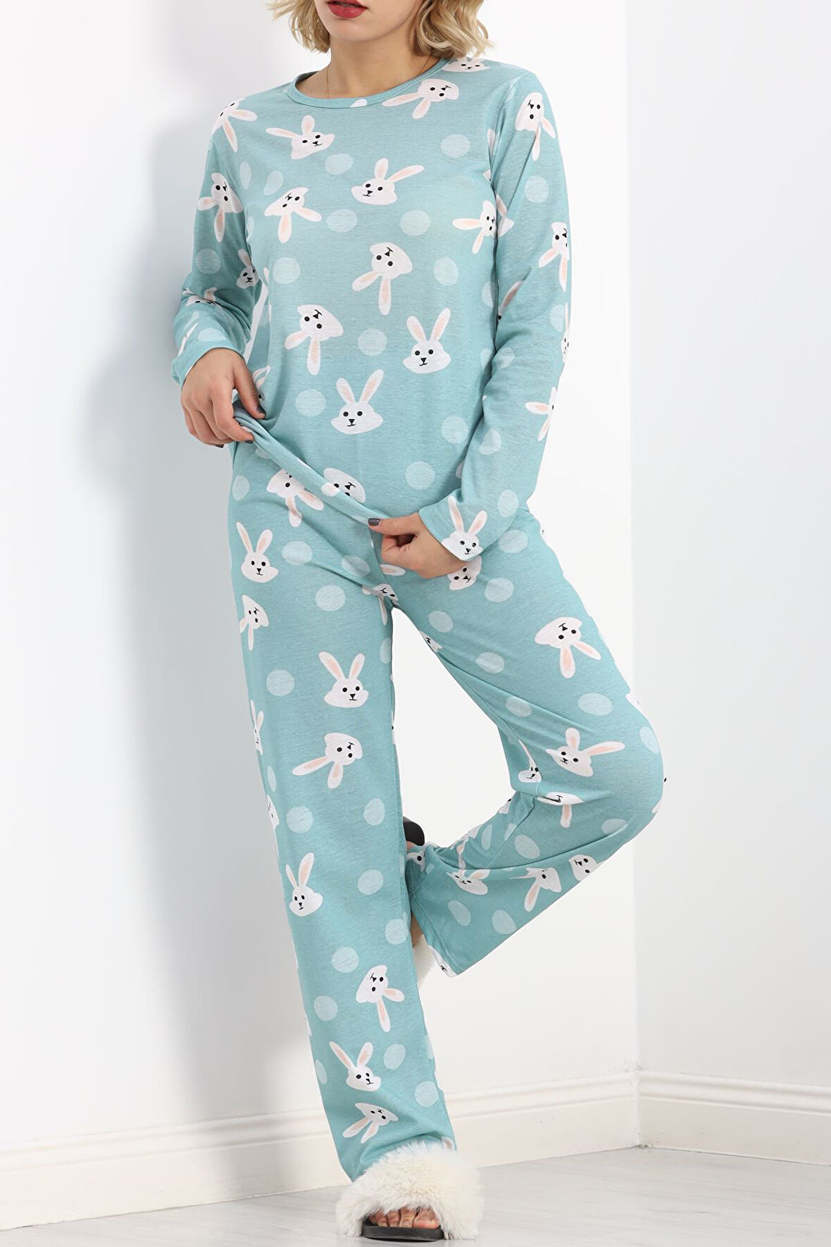 BENSU STORE Alt Üst Aynı Rotasyon Pijama Takımı Mint - 788.1287.